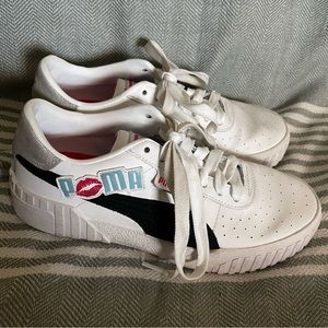 Puma Cali Glitz Lips‎ White Silver Size 8.5